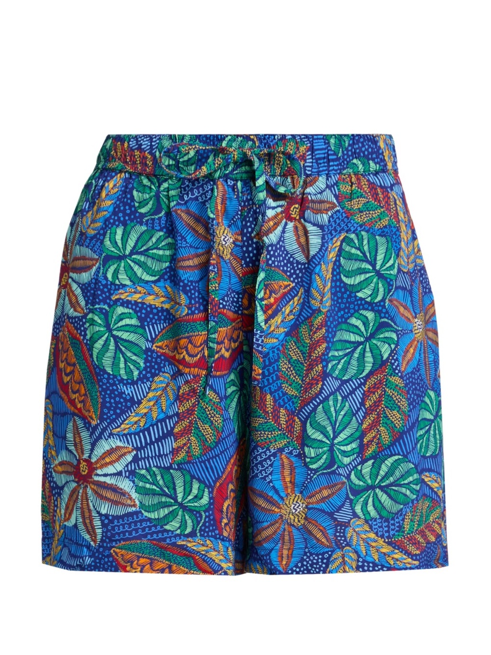 Johnny Was Maris Easy Cover Up Shorts Blue Green Floral Size Small NWT